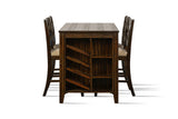 Cottage Dark Espresso 5-Piece Counter Height Pub Dining Set with Storage & Wine Rack