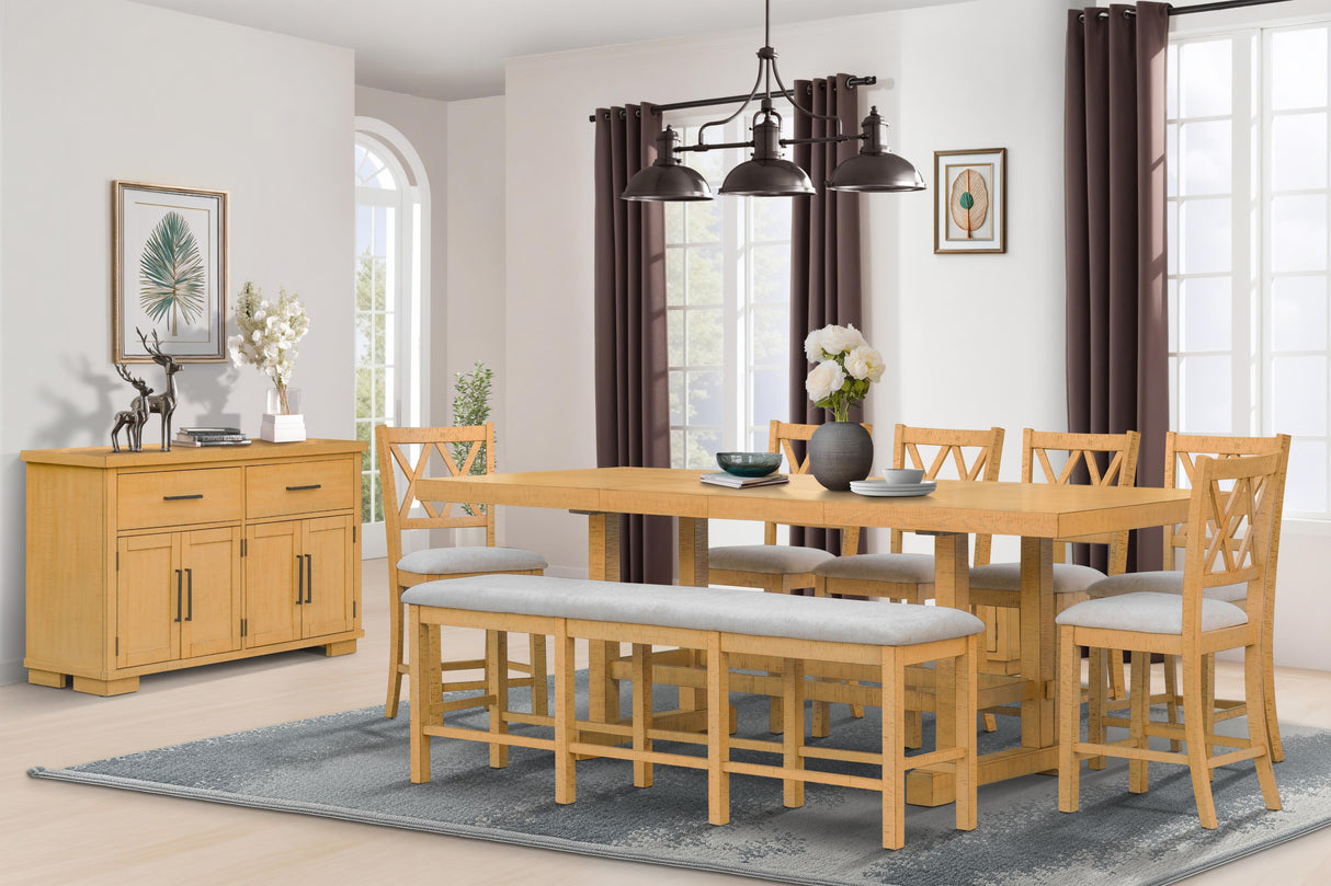 8 Piece Counter Height Dining Room Set by Mollai Collections | Bel Furniture