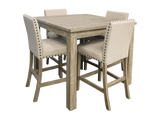 5 Piece Square Pub Dining Room Set by Mollai Collections | Bel Furniture