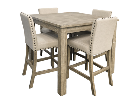 5 Piece Square Pub Dining Room Set by Mollai Collections | Bel Furniture