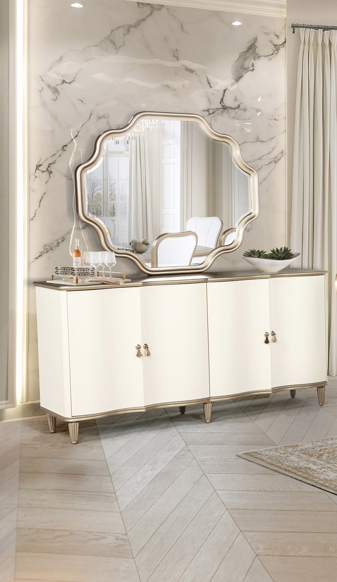 Sideboard with mirror by Mollai Collections | Bel Furniture