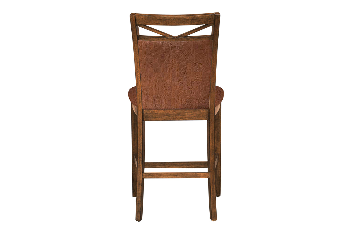 9-Piece Counter Height Dining Table Set with Storage Base - Rustic Brown