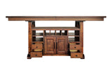 9-Piece Counter Height Dining Table Set with Storage Base - Rustic Brown