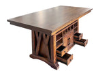 9-Piece Counter Height Dining Table Set with Storage Base - Rustic Brown