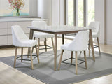 Modern 5-Piece Counter Height Dining Set with Square Table and 4 Barrel-Back Pub Chairs
