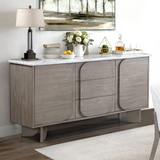 Arielle Taupe Gray Marble-Look Sideboard Buffet Server