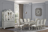Traditional Glam Silver 9-Piece Dining Set with 18-Inch Leaf