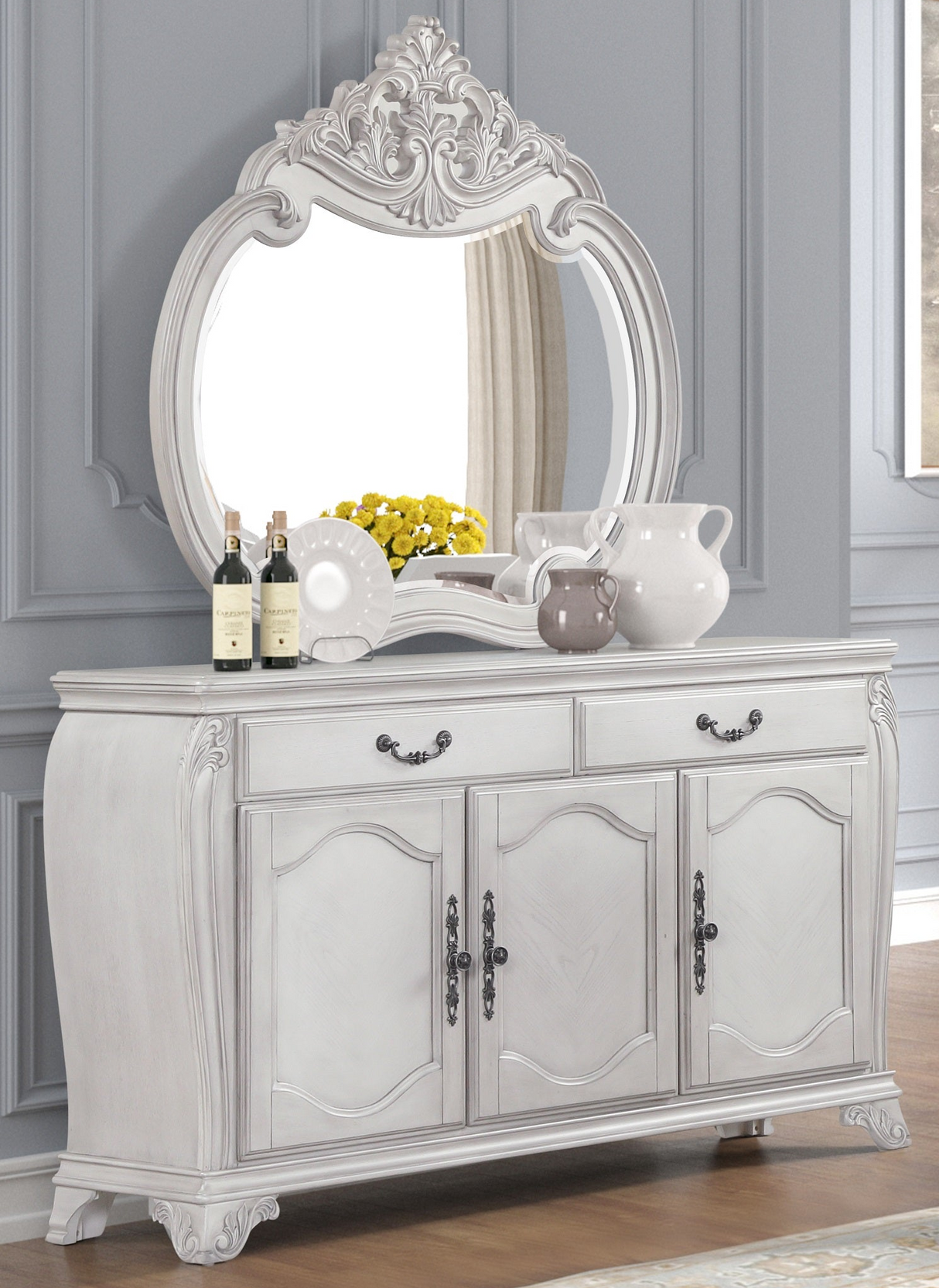 Antique White Traditional Sideboard