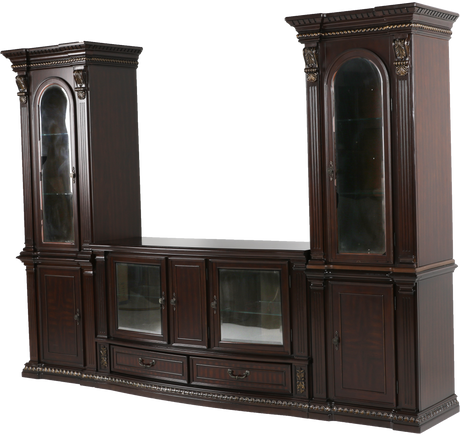 Grand-Cherry 5 Piece Entertainment Center by Mollai Collections | Bel Furniture