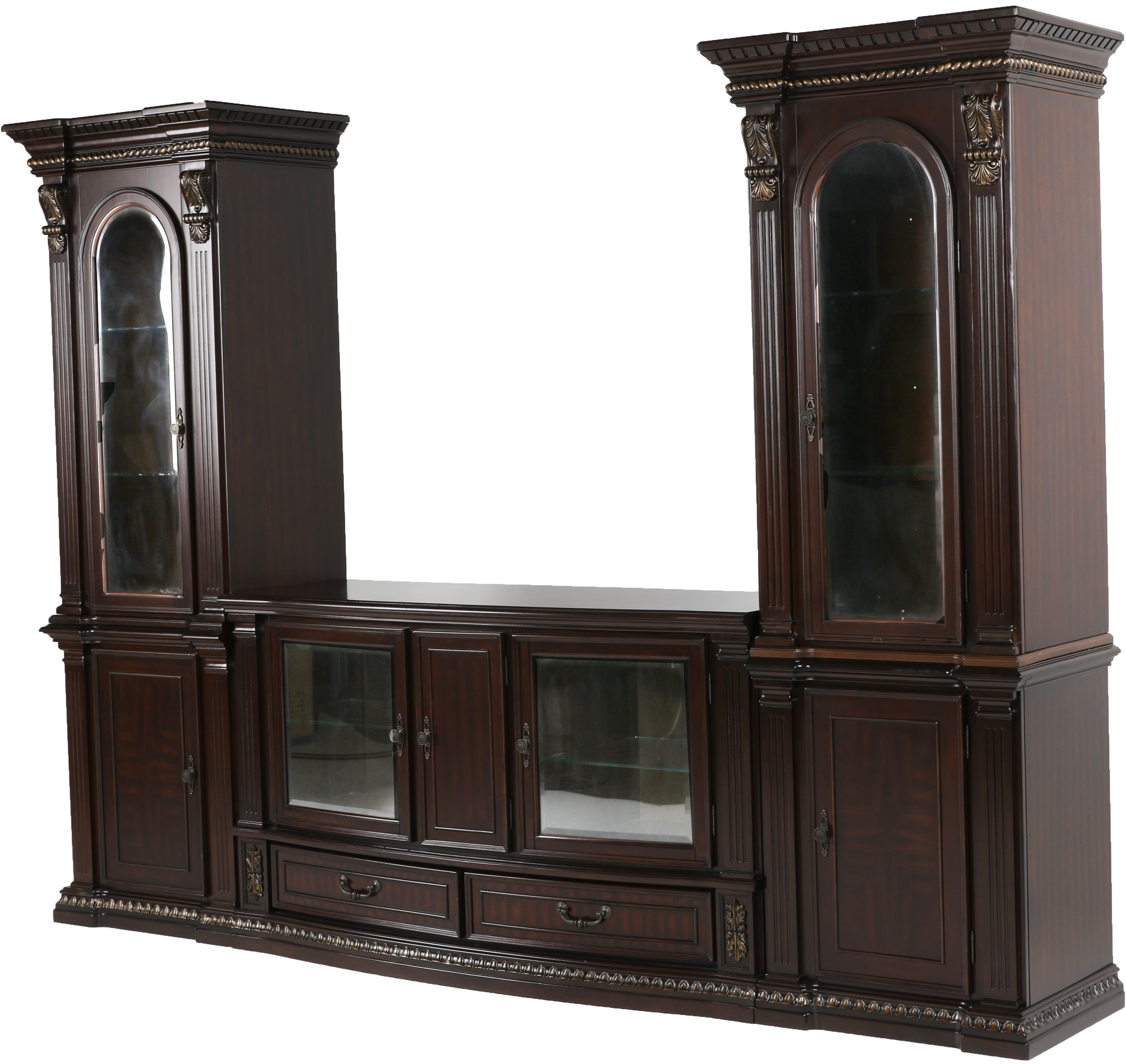 Grand-Cherry 5 Piece Entertainment Center