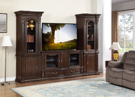 Grand-Cherry 5 Piece Entertainment Center by Mollai Collections | Bel Furniture