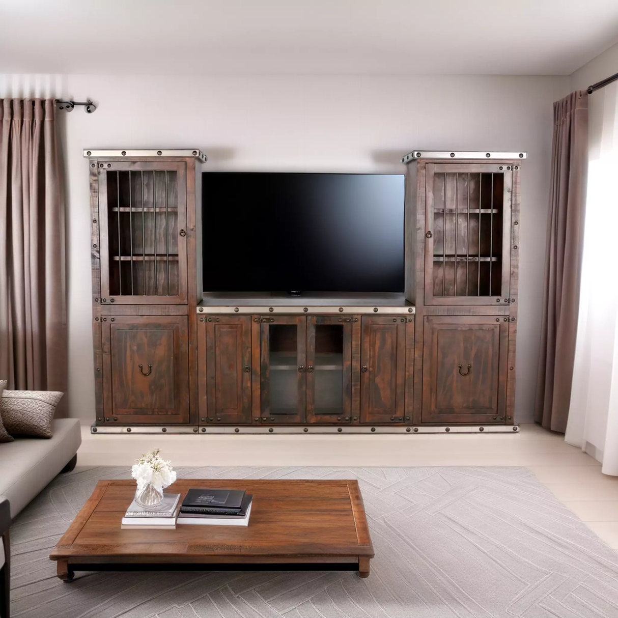 HACIENDA 3 PIECE ENTERTAINMENT CENTER by Mollai Collections | Bel Furniture