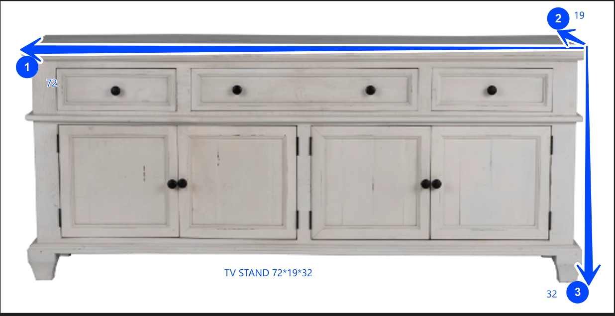 Charles-Nero White TV STAND / ACCENT CABINET