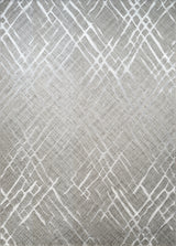 Gray geometric patterned rug