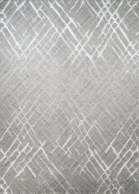 Gray geometric patterned rug