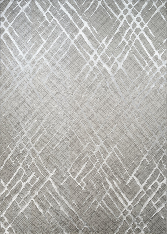Gray geometric patterned rug