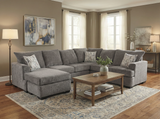 Logan Nickel Sectional Sofa with Chaise