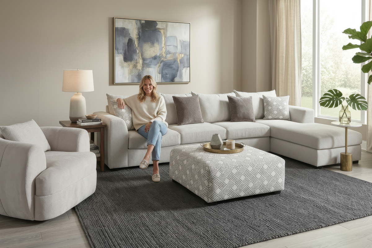 Airea Silver 2-Piece Sectional Sofa with Right-Facing Chaise