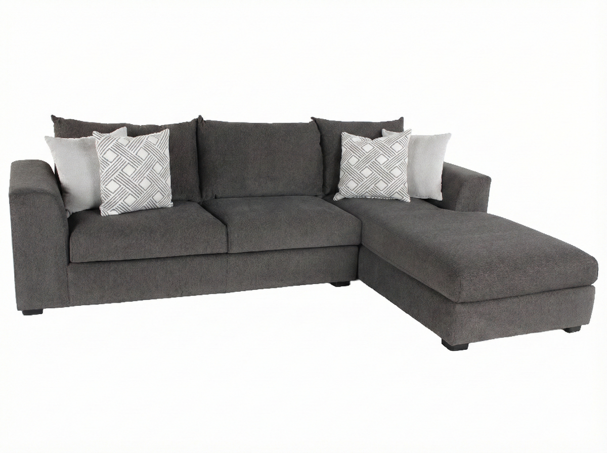 Dark Grey 2-Piece Sectional Sofa with Right-Facing Chaise