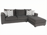 Dark Grey 2-Piece Sectional Sofa with Right-Facing Chaise