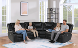 Black Power Reclining Sectional with Console & USB