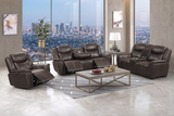 Contemporary Dark Brown 3-Piece Power Reclining Living Room Set with Console & USB