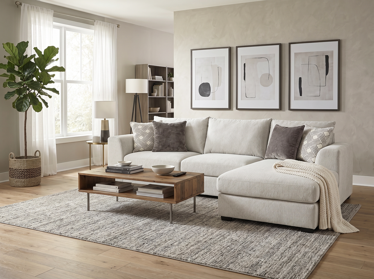 Airea Silver 2-Piece Sectional Sofa with Right-Facing Chaise