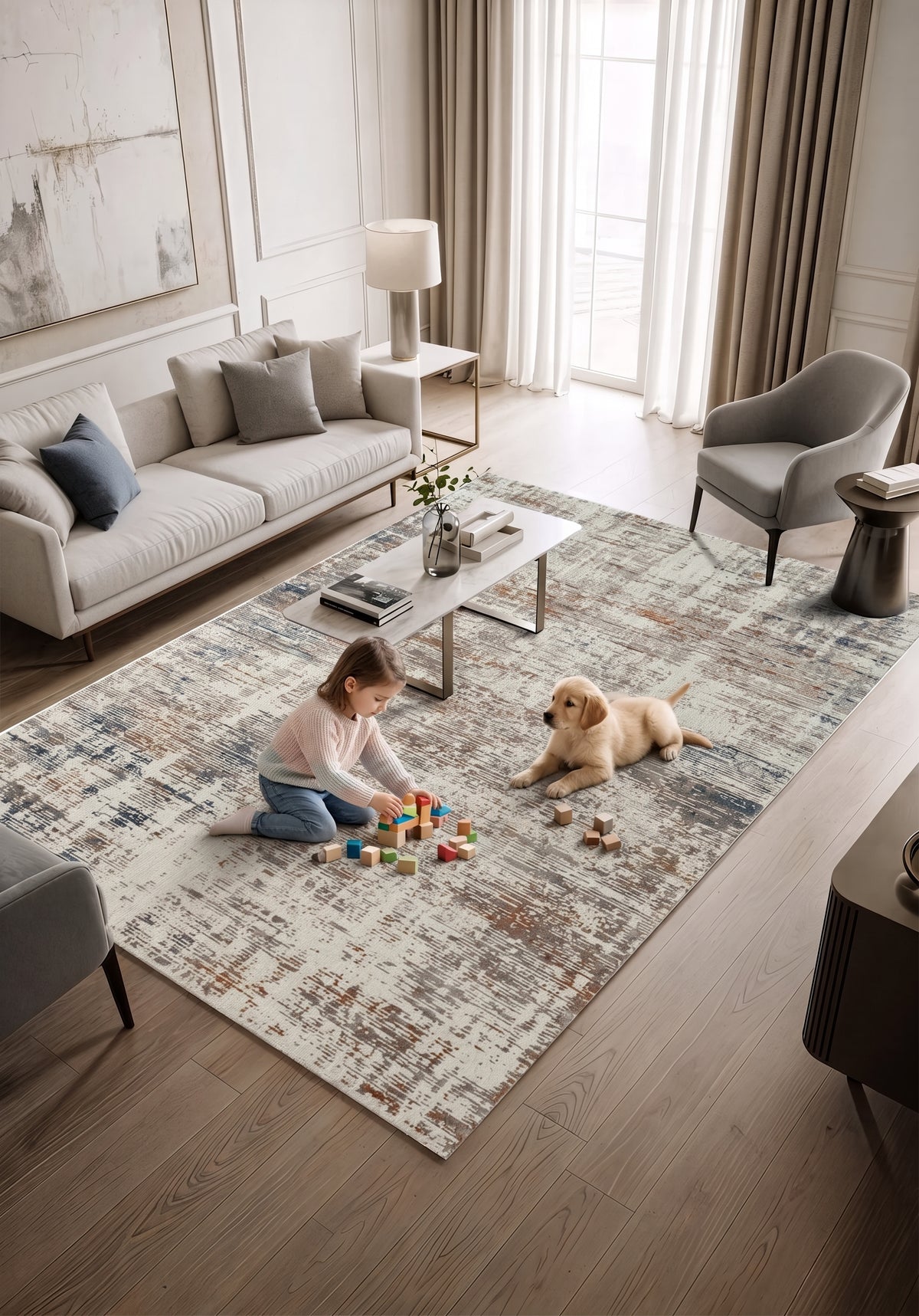 .Bexley Multi Power-Loomed Area Rug - 6' 6" x 9' 0"