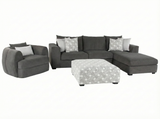 Dark Grey 2-Piece Sectional Sofa with Right-Facing Chaise