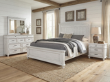 White 6-Piece Panel Bedroom Set with Dresser, Mirror & Nightstand