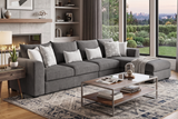 Dark Grey 3-Piece Sectional with Right Arm Facing Chaise