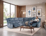 Contemporary Charcoal Gray 3-Piece Power Reclining Sectional with Storage Console