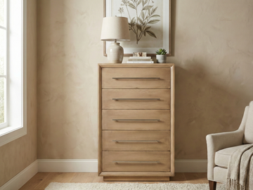 Durango Moka Modern 5-Drawer Chest with Sleek Bar Pulls