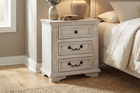 Magnolia Savanna White 3-Drawer Nightstand | Farmhouse Bedside Table