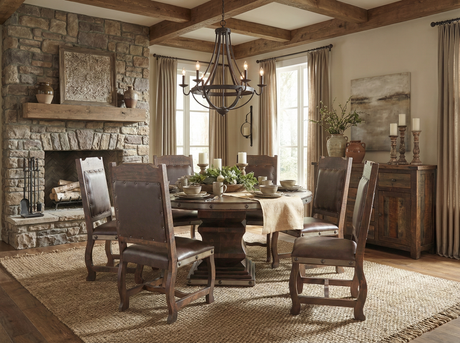 HACIENDA 7 PIECE ROUND DINING ROOM SET