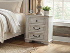 Magnolia White Rustic Farmhouse 3-Drawer Nightstand