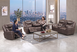 Contemporary Dark Brown 3-Piece Power Reclining Living Room Set with Console & USB