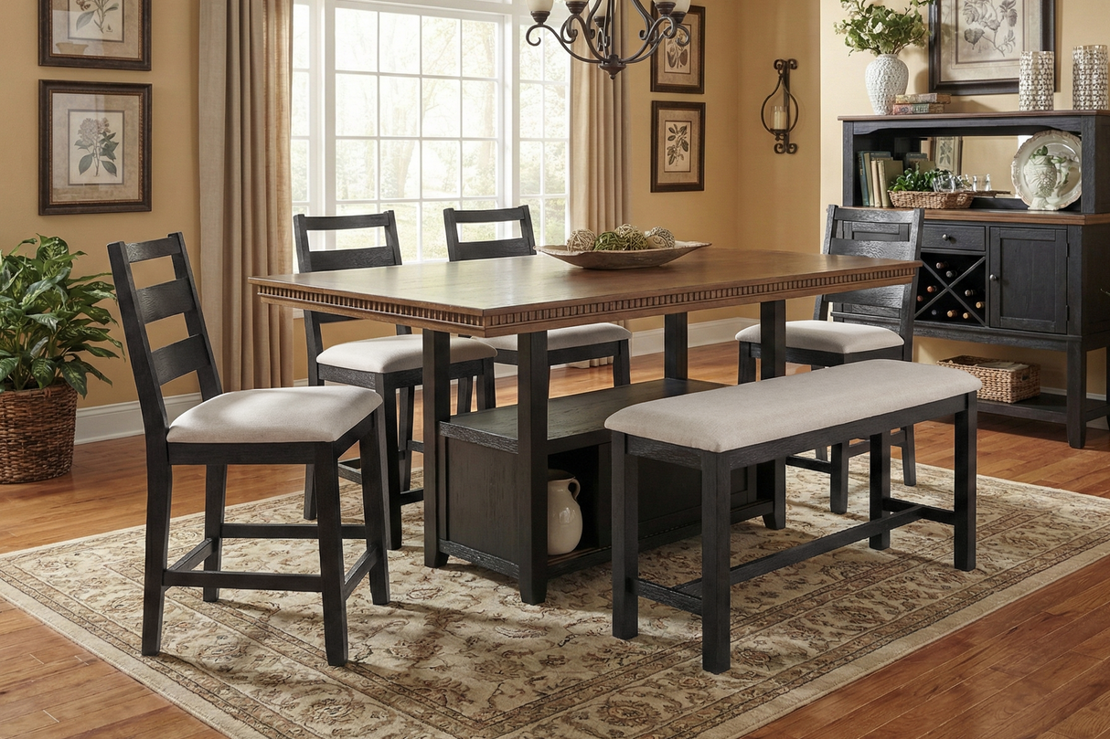 6-Piece Counter Height Dining Room Set