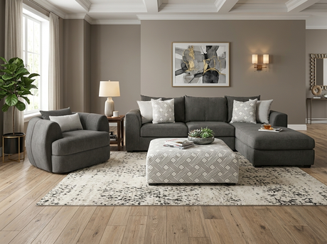 Dark Grey 2-Piece Sectional with Right-Facing Chaise - view 5
