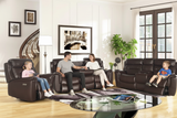 Dark Brown Power Reclining Living Room Set (Sofa, Loveseat & Recliner)