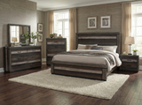 Westminster Rustic 6-Piece Distressed Multi-Tone Bedroom Set with Panel Bed, Dresser, Mirror & Nightstand