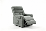 Dark Grey Chenille Power Lift Recliner with Remote Control & Side Storage Pocket