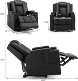 Black Diamond-Quilted Massage Recliner Chair with LED Lights