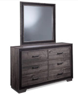 Gray Panel Bedroom Set with Dresser, Mirror & Nightstand