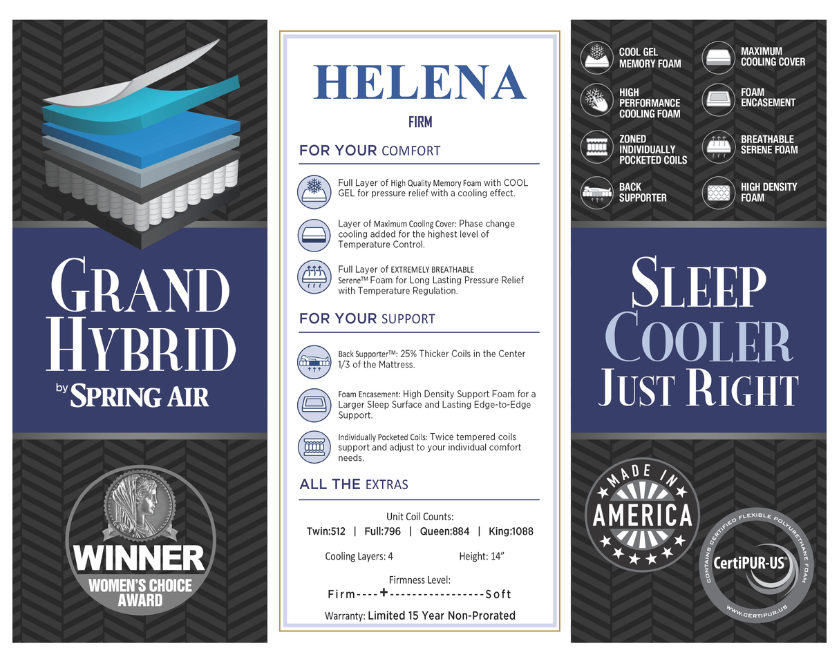 Helena Firm 14" Hybrid Mattress