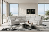 Cloud Ash Grey 6-Piece Fabric Power Reclining Sectional with Console