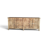Natural Brown 87-Inch Reclaimed Wood 4-Door Sideboard with Wooden Latches
