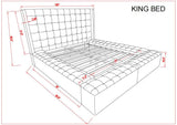 Beige Bouclé Tufted Upholstered Storage Bed with USB