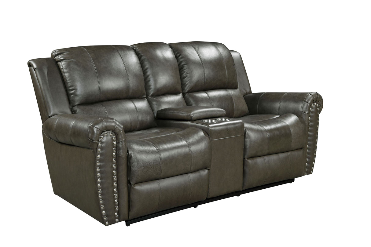 2-Piece Living Room Set: Power Reclining Sofa & Stationary Loveseat - Top Grain Leather by Sara Collections | Bel Furniture