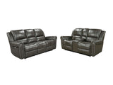 2-Piece Living Room Set: Power Reclining Sofa & Stationary Loveseat - Top Grain Leather by Sara Collections | Bel Furniture